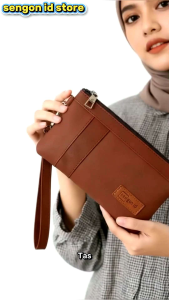 Dompet Wanita Clutch Premium Lokal Branded Kulit Pouch HP Kartu Kekinian dengan Desain Elegan