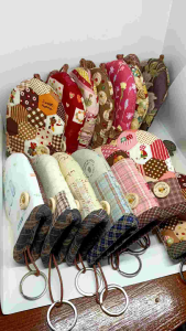 กระเป๋าผ้าใส่กุญแจผ้าคอตตอนญี่ปุ่นห้อยกุญแจรถยนต์