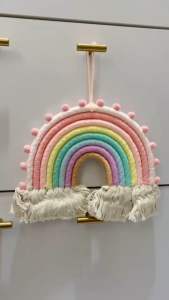 BabyBoss Colorful Rainbow Macrame Tassel Animal Wall Decor Handmade Weaving Ornament Pendant Decoration