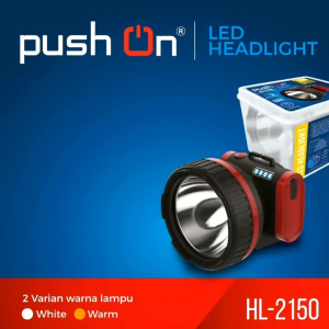 PUSH ON 2150 Senter Kepala LED 25 Watt Headlight Rechargeable Headlamp Led Putih