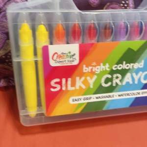BUY 1 SILKY CRAYONS SET OF 12 AND GET 1 SET OF 24 EASY GRIP WASHABLE WATERCOLOR EFFECT