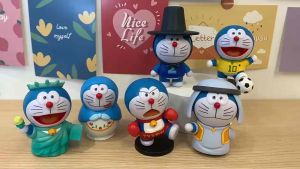 Mô hình Doraemon - 6 tư thế Doremon Cosplay Tượng nữ thần tự do Mỹ boxing búp bê Nga Bóng đá Brazil Ả rập Hàn Quốc
