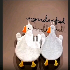 Duck Penguin Cute Kitchen Hand Towel Dish Cloth Thick Soft Water Absorbent Tuala Tangan Tuala Pinggan 厨房抹布吸水抹布抹手擦手布 毛巾
