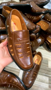 Bảo hành 1 năm - Giày da nam da bò thật giày da mùa hè kiểu dáng thời trang .Đế cao xu khâu xuyên quai đế chắc chắn .mẫu mới nhất năm 2025.