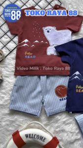 TOKO RAYA 88: Setelan Baju Bayi Motif Polar Bear & Baju Jalan-Jalan Anak Laki-Laki