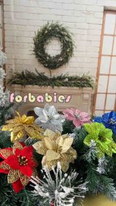 12pcs Christmas flowers Decor 16 CM RED PINK BLUE SILVER Cream Green Gold Artificial flowers