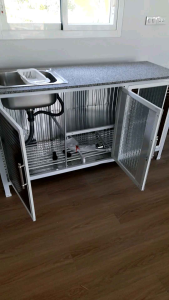 ตู้ครัวอลูมิเนียม TOPอ่าง + หินแกรนิต 103  123  153  183 CM