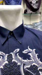 Batik Pria Motif Navi Lengan panjang couple ayah dan anak bahan katun solo lapis furing