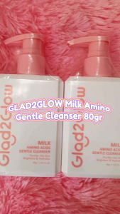 Glad2Glow Milk Amino Acid Gentle Cleanser 80g Sabun Cuci Muka Facial Wash 80g