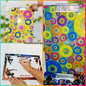 PAPAN UJIAN KARAKTER LUCU / PAPAN UJIAN HOLOGRAM MOTIF POLKADOT BATIK ANYAM / PAPAN UJIAN + WHITEBOARD / PAPAN JALAN BAHAN KAYU DAN PLASTIK / PLASTIC CLIPBORD WOOD / PUK9811