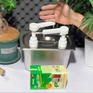 Bình bơm sữa đặc 2 vòi inox 304 cao cấp - không nhiễu cho quán đông vòi pump 10-30ml