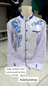 (( GALERY JASKO )) COD JAS KOKO/JASKO/BUSANA MUSLIM PRIA TERBARU 2025 WARNA PUTIH LIS BIRU BORDIR TERLARIS