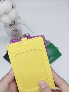 (พร้อมส่งจากไทย) ที่ใส่บัตรหนัง |PU 2ช่อง ราคาประหยัด| ซองใส่บัตรพนักงาน กรอบบัตรหนัง ป้ายชื่อห้อยคอ ป้ายห้อย Id card holder