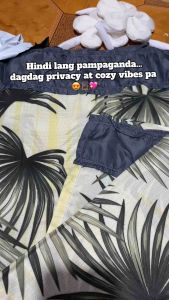 Yiella’s Kurtina for Window Door Kitchen & Dividers Anahaw Forest Adventure Summer Gray design dahon shirring top for all around use - protect & decor your house n classroom