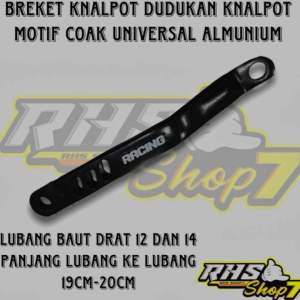 Breket knalpot motif coak pangkon dudukan knalpot universal panjang 19-20cm baut 12 dan 14 bisa masuk