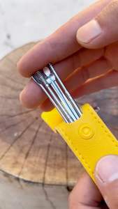 Bộ Dụng Cụ Ngoáy Tai Thép Không Rỉ 6 Món - Kèm Bao Da Có Móc Khoá