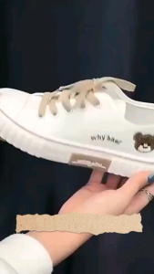 Promo Sepatu Sneakers Wanita Korea Why Bear Beruang Cets  Lucu Hitam Putih Casual Sepatu Sekolah Sepatu Santai Sepatu Lari Sepatu Korean Style Sepatu Wanita Terbaru Sepatu Perempuan Dewasa Termurah BR051