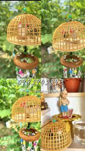 กระดิ่งลม โมบายแขวน สุ่มไก่สาน กรงไก่สาน มงคลค้าขายร่ำรวย