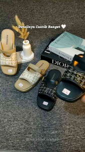 Sendal Selop Wanita Style Korea Model Elegan Simpel Motif Rajut NAIZHAA