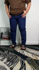 ☈▲❡ Seluar Lelaki Jeans Saiz Besar Straight Men Elastic Long Pants Plus Size Casual Denim Pant