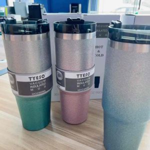 UCHIRO New Gradient Diamond Tumbler 890ML Stainless Steel Bottle With Straw Insulated Flask Botol Air