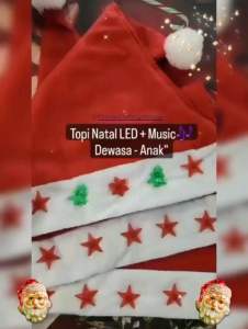 Topi Natal LED Musik Dewasa & Anak / Topi Natal LED Musik Jingle Bells | Peralatan Natal Musik | Aksesoris Natal LED | CLM-7810