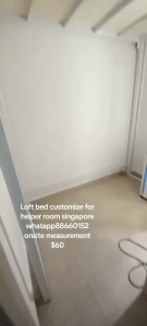 Loft bed +mattress customize for helper room singapore