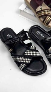 BY BONCY Sandal Platform Wanita Terbaru Kekinian Gaya Korean Style Motif Tali Pita