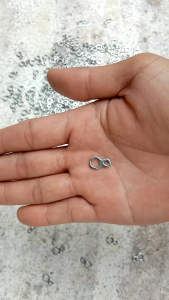 ห่วงเลข8ลูกหมุนกิ๊บล็อคไก่ป่านกวักนกอีลุ้มพังพอนสแตนเลส10ตัว