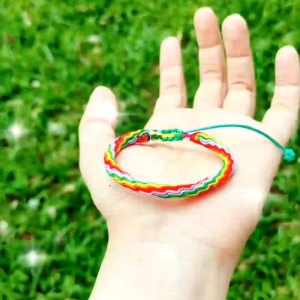 Vòng Tay Lắc Tay Thắt dây Handmade Dây Rút Cầu vồng - MS035