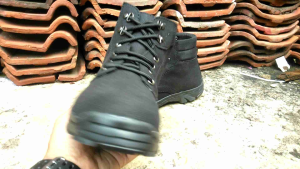 LEGIONE - Sepatu safety sneakers semi boot terbaru tali double resleting | sepatu casual safety boot pria hitam kanvas