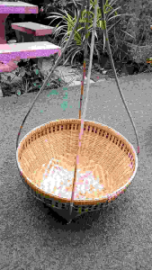 หาบกระบุงรุ่นใหญ่ ขนาด 18นิ้ว หาบเหรียญโปรยทาน หาบเงินหาบทอง