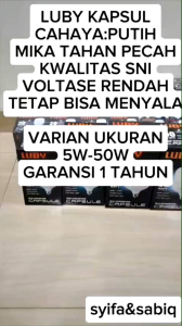 LUBY CAPSULE BOHLAM LED / LAMPU LED GARANSI 1 TAHUN PAKET GROSIR / KARTONAN / KOLIAN