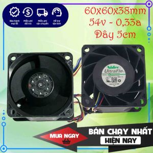 Quạt tản nhiệt phản lực Nidec 54V 0.33A 6cm (60x60x38mm) 3 cánh chính hãng mới
