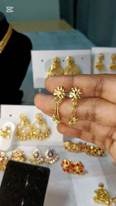 AYLA KUMAARI (code:MV3-5/10) Micro Gold Plated Designer Enamel Drop Earrings with Screw Lock. Peacock Theme Indian Earrings.
