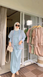 PROMO!!! Set Rok Shimmer Mix Brukat Tille Stelan Wanita Kekinian COD YRSTORE23