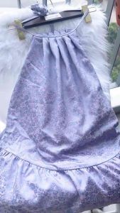 Áo Yếm Hoa Bi Lụa Gấm Xoè Baby Doll Màu Tím Pastel Áo Yếm Tết Cho Nữ