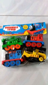 Mainan Anak Kereta DIY Assembly Train Bisa Bongkar Pasang isi 4 pcs no RL589-17D