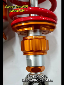 Shock belakang RX King CB Megapro GL bebek merk Answer type 002 ukuran 270 320 340 RedBlackGrey murah Terlaris