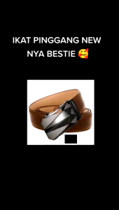 Ikat pinggang kulit pria model rel otomatis cowok laki hitam cokelat import ada box dus hitam GM-T11