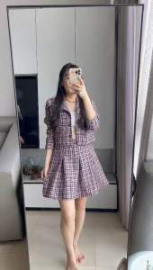Set stelan korea katun tweed import MV-7987