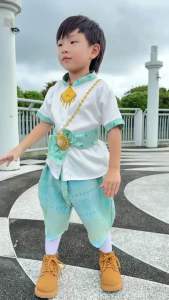 ชุดไทยเด็ก ผู้ชาย ผ้าไหม อย่างดี 🌈แถมคาดเอว 💙พร้อมส่ง🩷