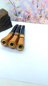 Sedotan once pipa kayu kelor hitam kombinasi nagasari model segi enam C183