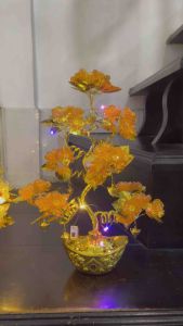 Hoa gắn đèn cao 38cm ngang 22cm