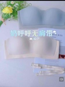 Hi.sweetie🎀[Ready Stock] Minimalist Cat Paw Anti-Slip Strapless Bandeau Bra Thin Cup 0.5cm