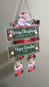 Christmas door decor personalized with name Hanging decor wall decor