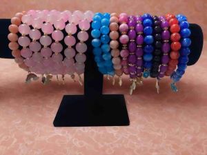 Beaded bracelet with lucky charms