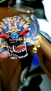 Miniatur barongan mainan DEVIL TELON BIRU reog jawa timur gantungan kunci souvenir