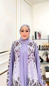 ZALFA 2 GLZ / Gamis + kerudung segiempat/ Ceruty babydoll