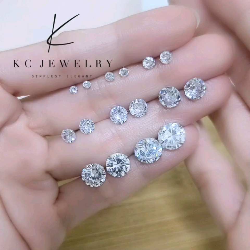 KC Jewelry S925 Silver Elegant Diamond Stud Earrings